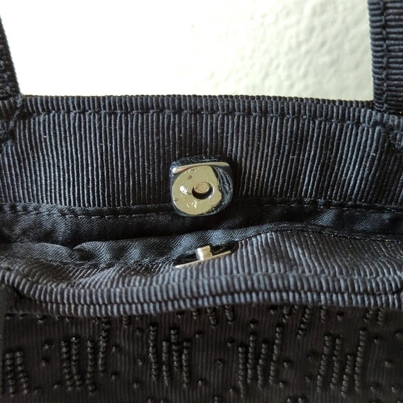Liz Claiborne Y2K Vintage Lightweight Dainty Beaded Mini Square Handbag Black - Picture 5 of 11